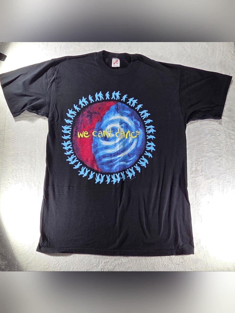 Vintage 1992 Genesis "We Can't Dance" tour t-shirt on Jersey Blank black - 0159